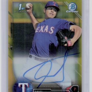 2016 Bowman Ariel Jurado AU SN50 #CPA-AJ Rangers Chrome Prospect Autographs Gold