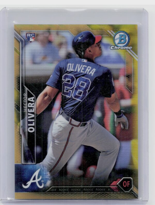 2016 Bowman Chrome Hector Olivera Gold Refractor SN50 #92 Braves
