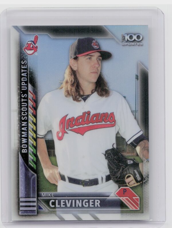 2016 Bowman Chrome Mike Clevinger #BSU-MC Indians Scouts' Top 100 Updates