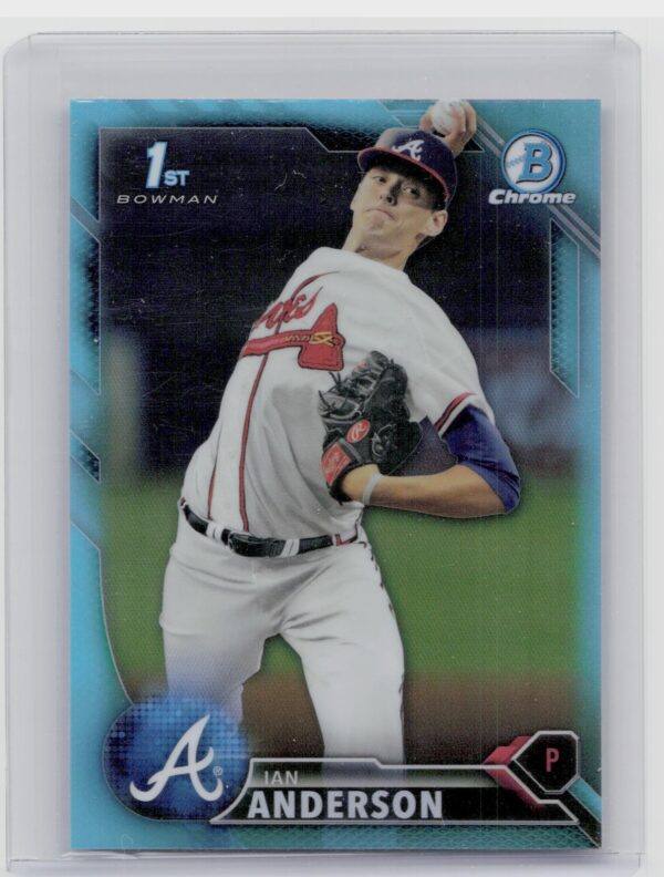 2016 Bowman Draft Ian Anderson Chrome Sky Blue Refractor #BDC-120 Braves