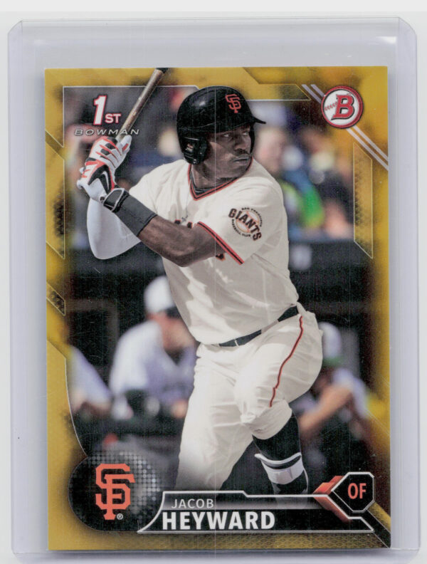 2016 Bowman Draft Jacob Heyward Gold Border SN50 #BD-51 Giants