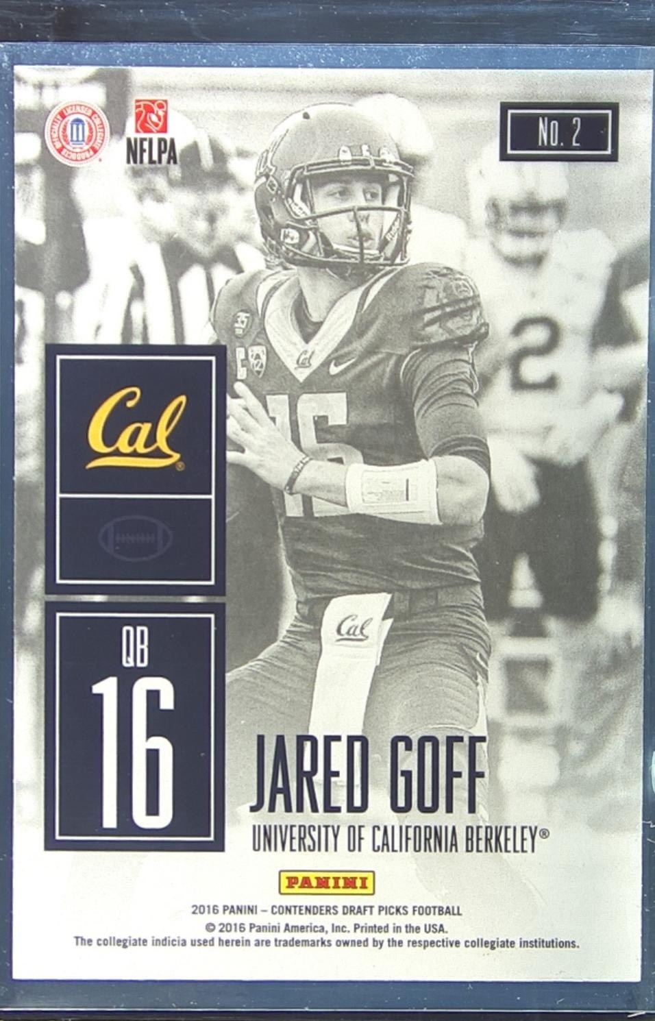 2016 Contenders Draft Picks Jared Goff #2 Bears Game Day Tickets - Image 3