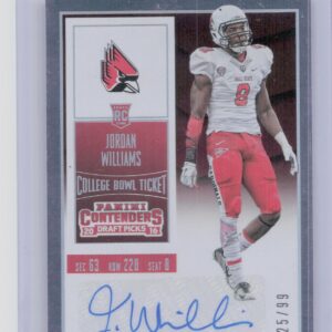 2016 Contenders Draft Picks Jordan Williams Bowl Ticket Auto /99 VAR #124