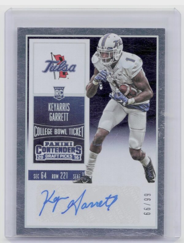 2016 Contenders Draft Picks Keyarris Garrett Bowl Ticket Auto /99 #346 Hurrican