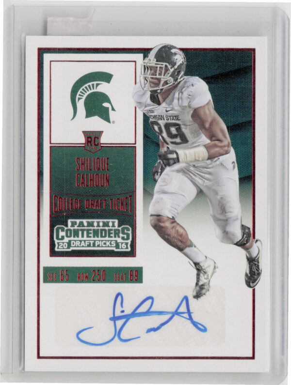 2016 Contenders Draft Picks Shilique Calhoun College Draft Ticket Red Foil