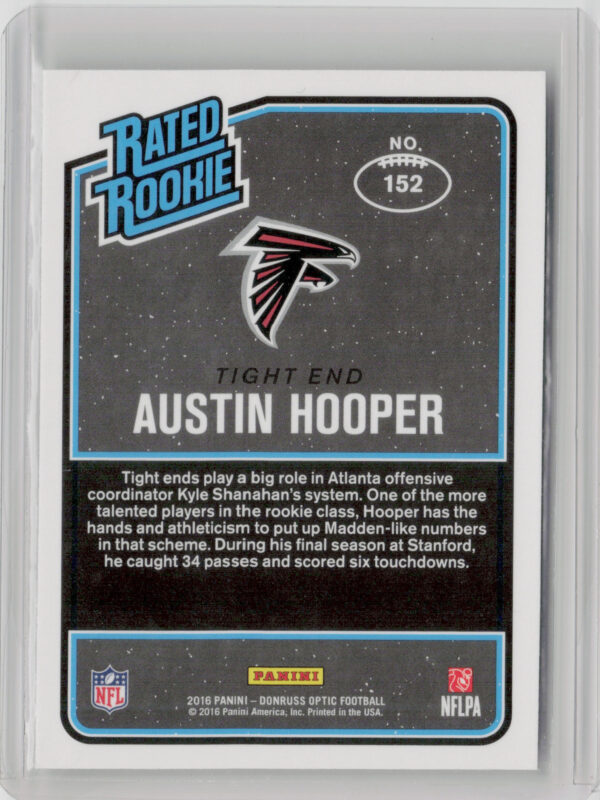 2016 Donruss Optic Austin Hooper RC #152 Falcons - Image 3
