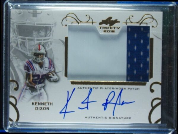 2016 Leaf Trinity Kenneth Dixon AU MEM #PA-KD2 Bulldogs Patch Autograph Gold
