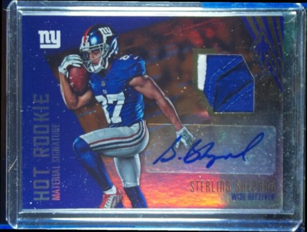 2016 Panini Phoenix Sterling Shepard AU SN99 MEM #HRS-SS Giants Hot Rookie Mater