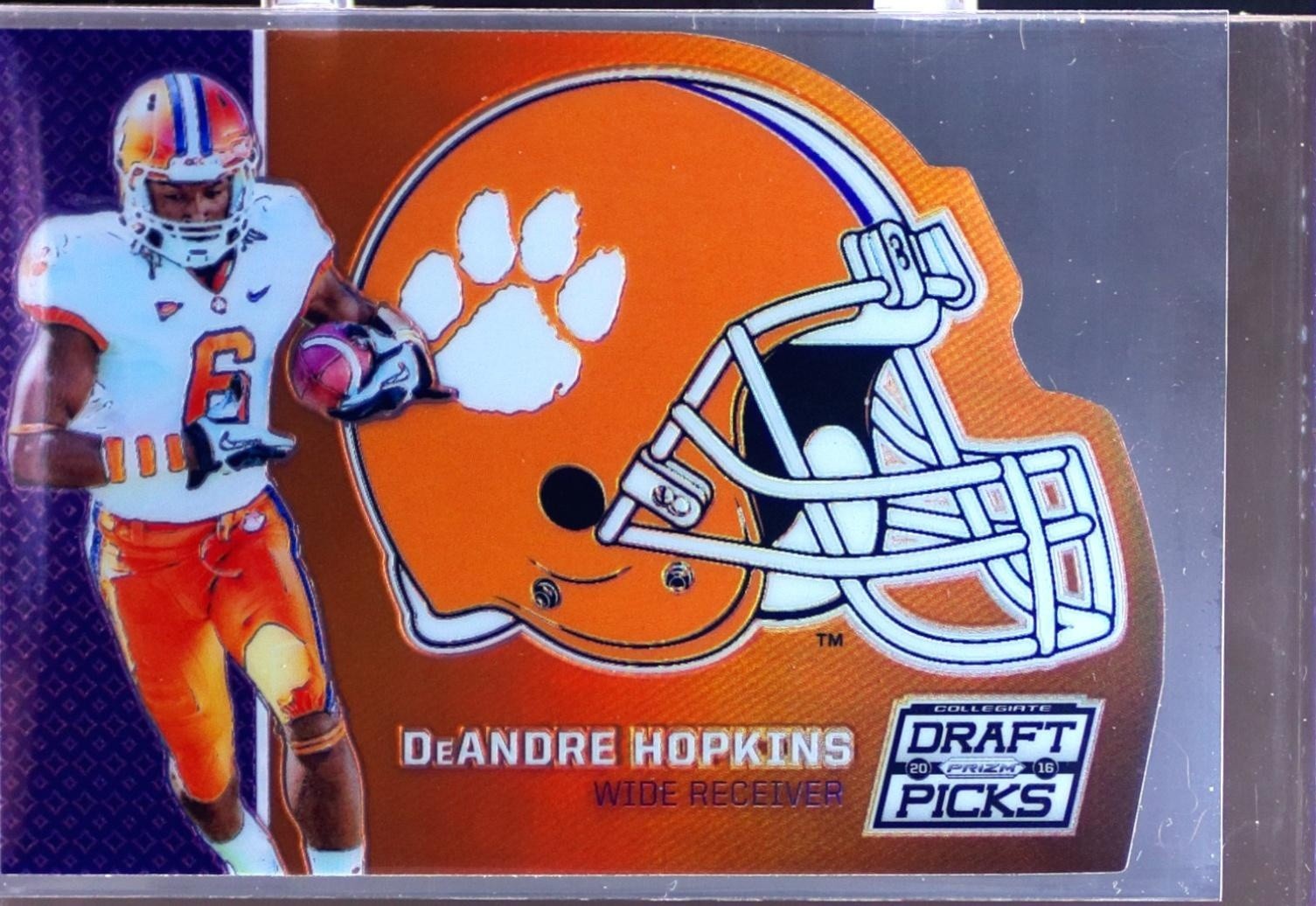 2016 Prizm Collegiate Draft Picks DeAndre Hopkins #13 Tigers Helmet Die Cut