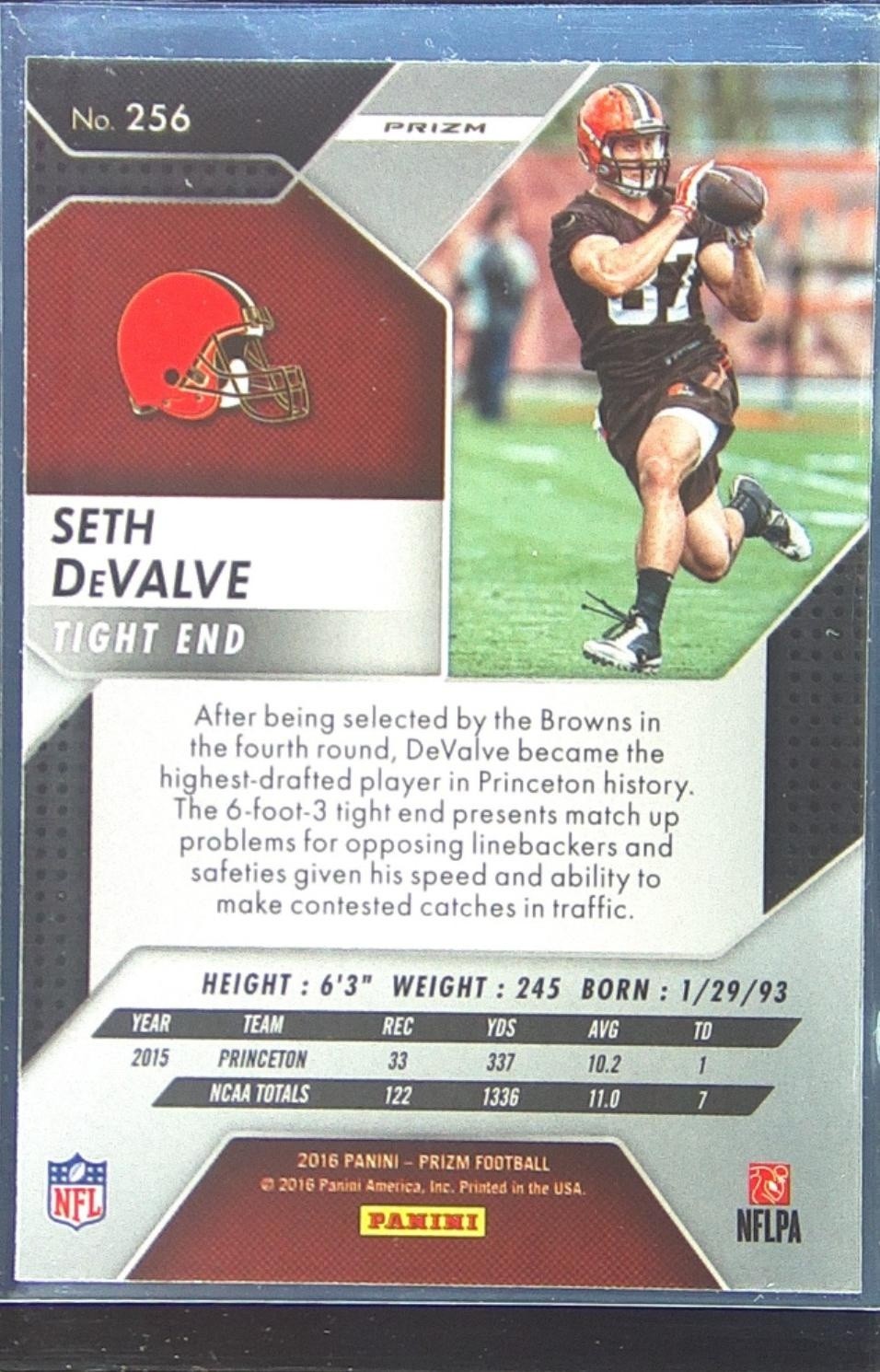 2016 Prizm Seth DeValve Prizm RC #256 Browns - Image 3