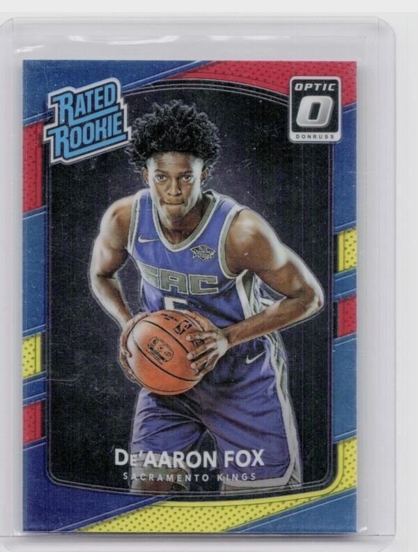 2017-18 Donruss Optic De'Aaron Fox 2017-18 Optic red and yellow #196 Kings