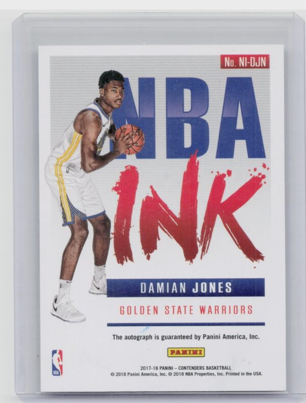 2017-18 Panini Contenders Damian Jones AU SN199 #NI-DJN Warriors NBA Ink - Image 3