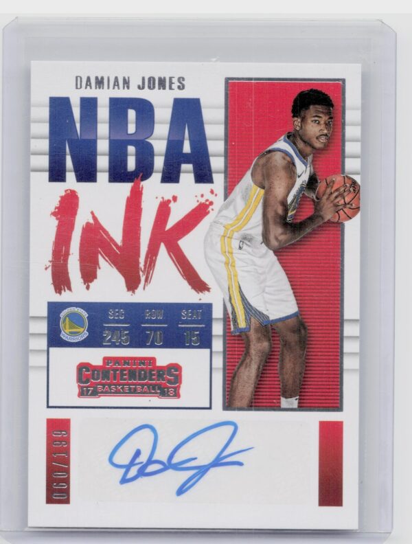 2017-18 Panini Contenders Damian Jones AU SN199 #NI-DJN Warriors NBA Ink