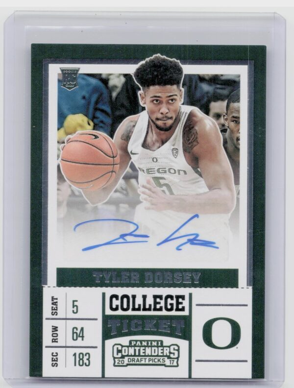 2017-18 Panini Contenders Draft Picks Tyler Dorsey AU #82 Ducks College Ticket