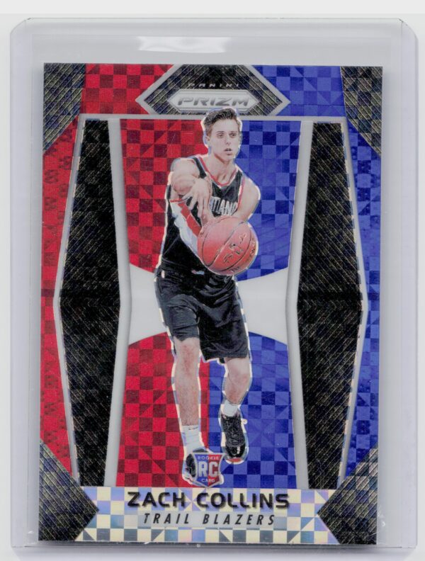 2017-18 Panini Prizm Zach Collins Prizms Red White and Blue #144 Blazers