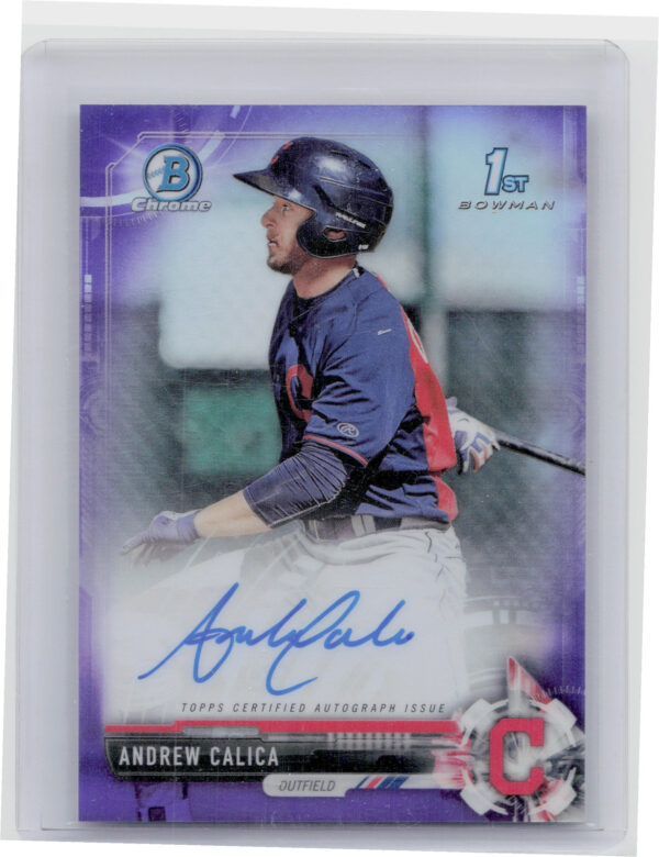 2017 Bowman Chrome Andrew Calica AU SN250 #CPA-ACA Indians Prospect Autographs P