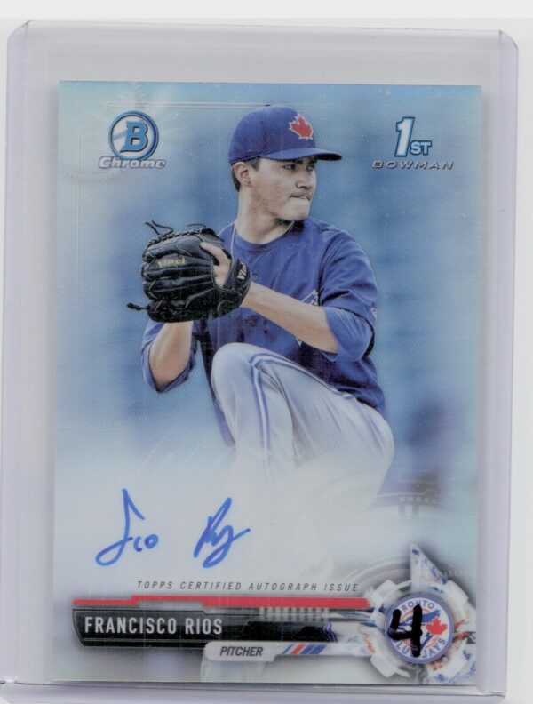 2017 Bowman Francisco Rios AU SN499 #CPA-FR Jays Chrome Prospect Autographs Refr