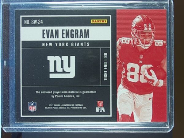 2017 Contenders Evan Engram JSY VAR #SW-24 Giants Rookie Ticket Swatches - Image 3