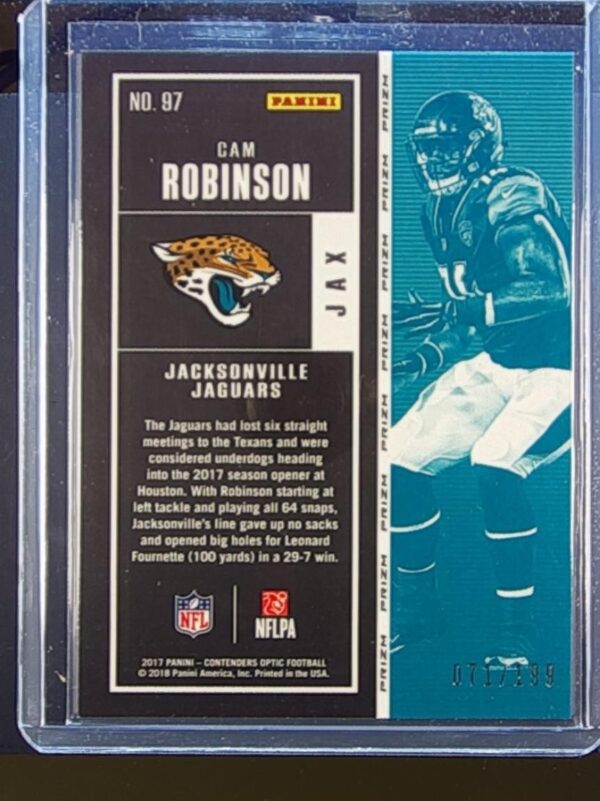 2017 Contenders Optic Cam Robinson Red /199 #97 Jaguars - Image 3