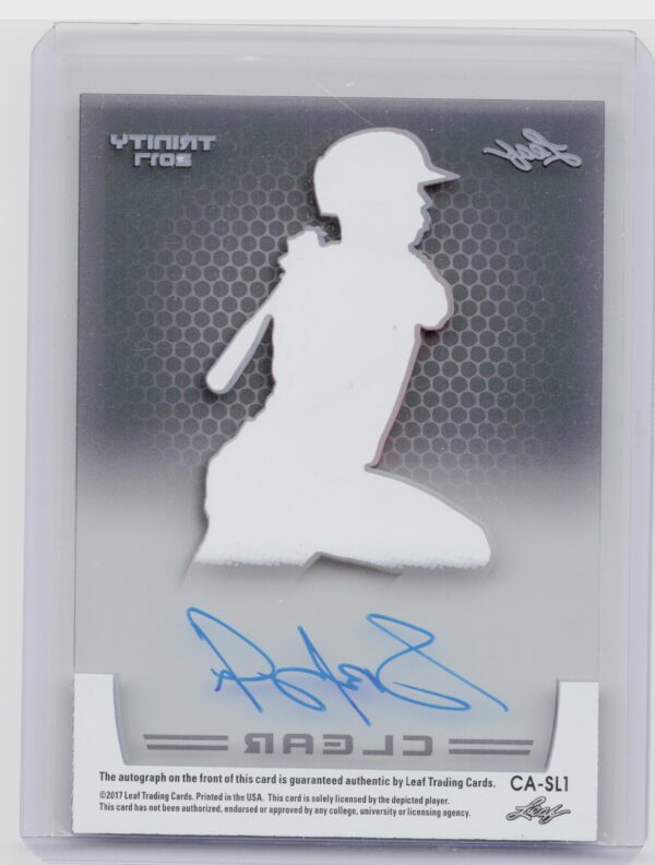 2017 Leaf Trinity Shedric Long AU #CA-SL1 Reds Clear Autographs Gray - Image 3