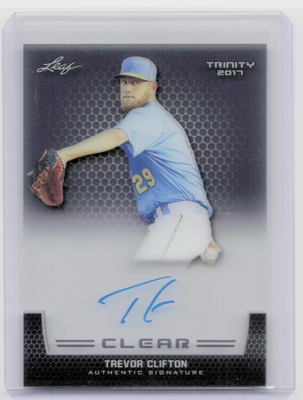 2017 Leaf Trinity Trevor Clifton Auto #CA-TC1 Cubs Clear Autographs Gray
