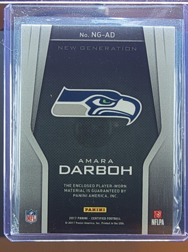 2017 Panini Certified Amara Darboh MEM #NG-AD Seahawks New Generation Jerseys Mi - Image 3