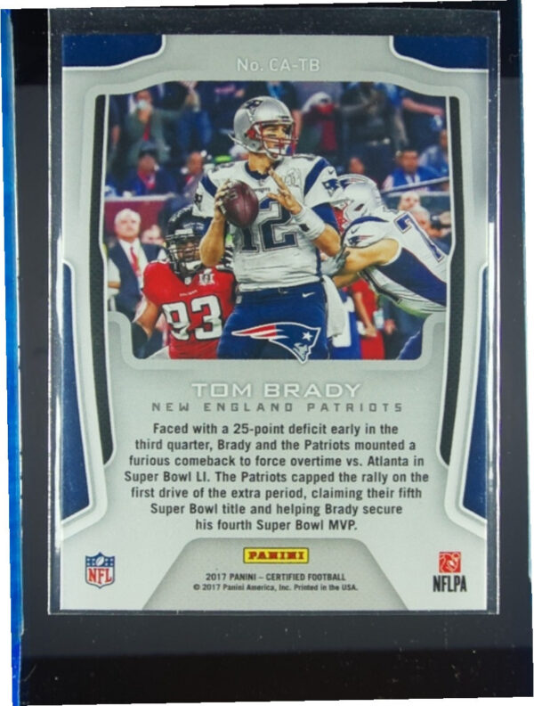 2017 Panini Certified Tom Brady #CA-TB Patriots Certified Accomplishments - Image 3