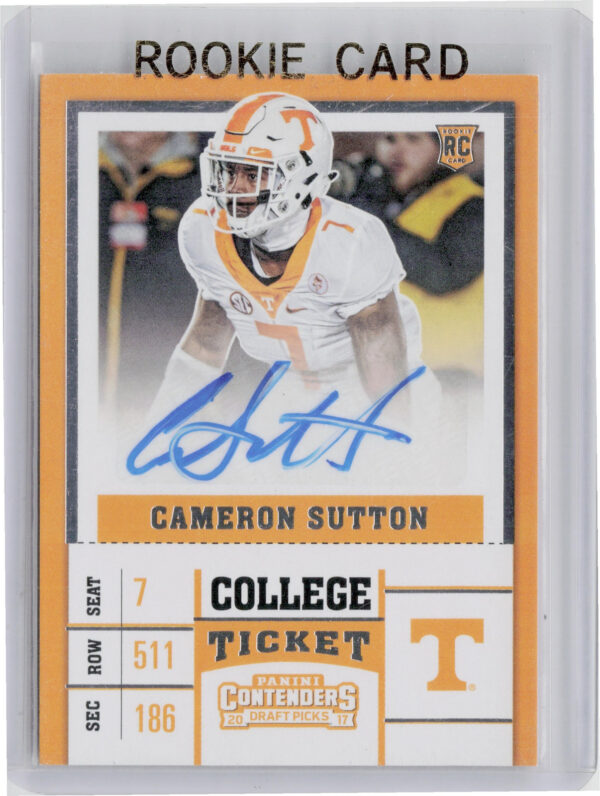 2017 Panini Contenders Draft Picks Cameron Sutton AU #208 Volunteers