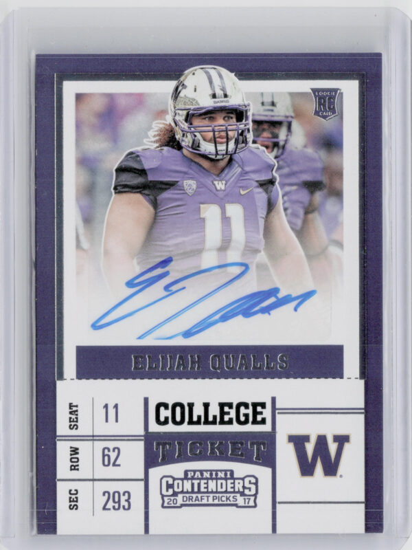 2017 Panini Contenders Draft Picks Elijah Qualls AU #236 Huskies