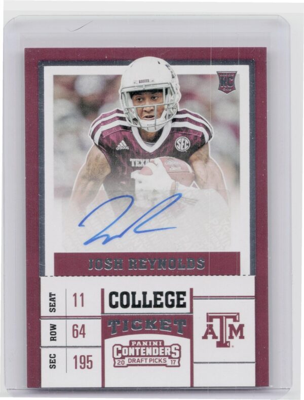 2017 Panini Contenders Draft Picks Josh Reynolds AU #165 Aggies
