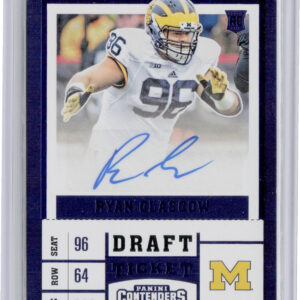 2017 Panini Contenders Draft Picks Ryan Glasgow Blue Foil AU #243 Wolverines