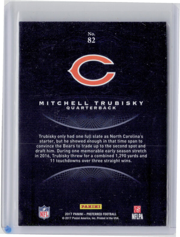 2017 Panini Crown Royale Mitchell Trubisky RC #82 Bears - Image 3