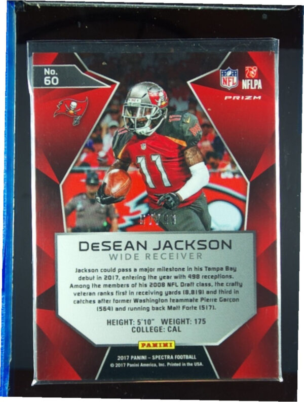 2017 Panini Spectra DeSean Jackson SN99 #60 Buccaneers - Image 3