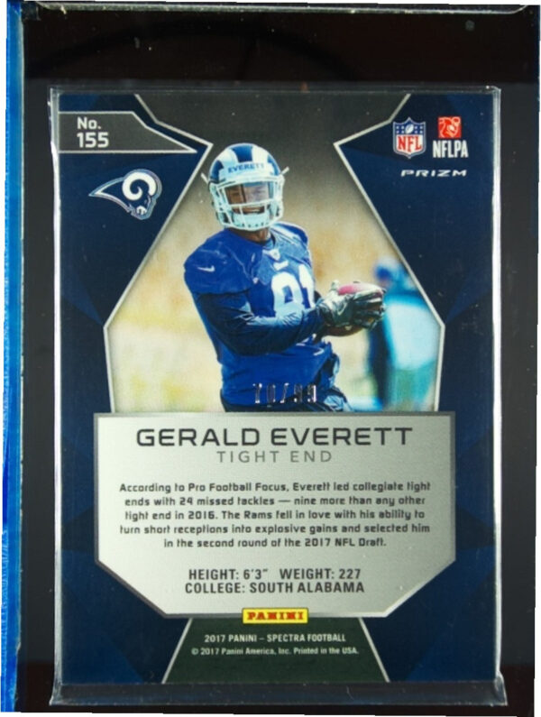 2017 Panini Spectra Gerald Everett RC SN99 #155 Rams - Image 3