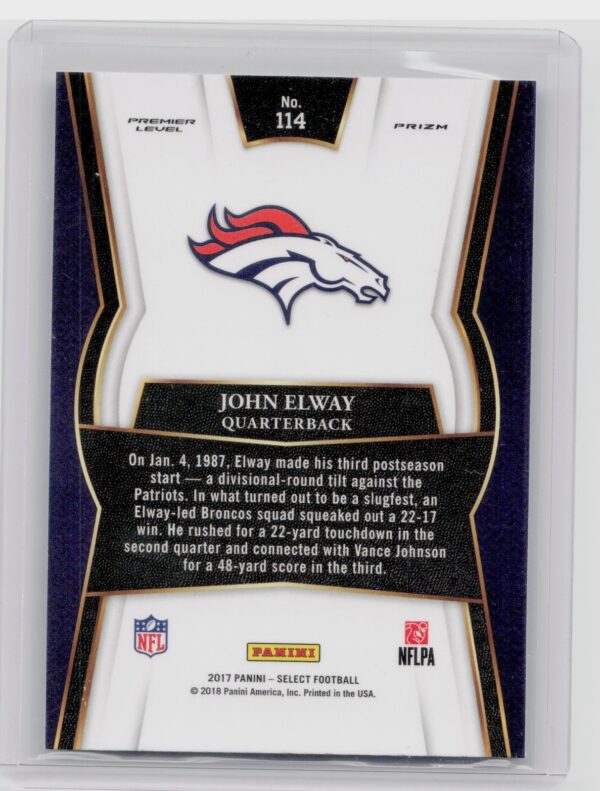 2017 Select John Elway Silver #114 Broncos - Image 3