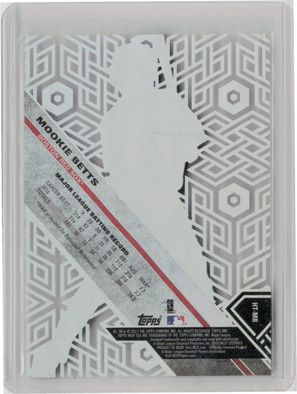 2017 Topps High Tek Mookie Betts Chainlink Hexagons #HT-MB Sox - Image 3