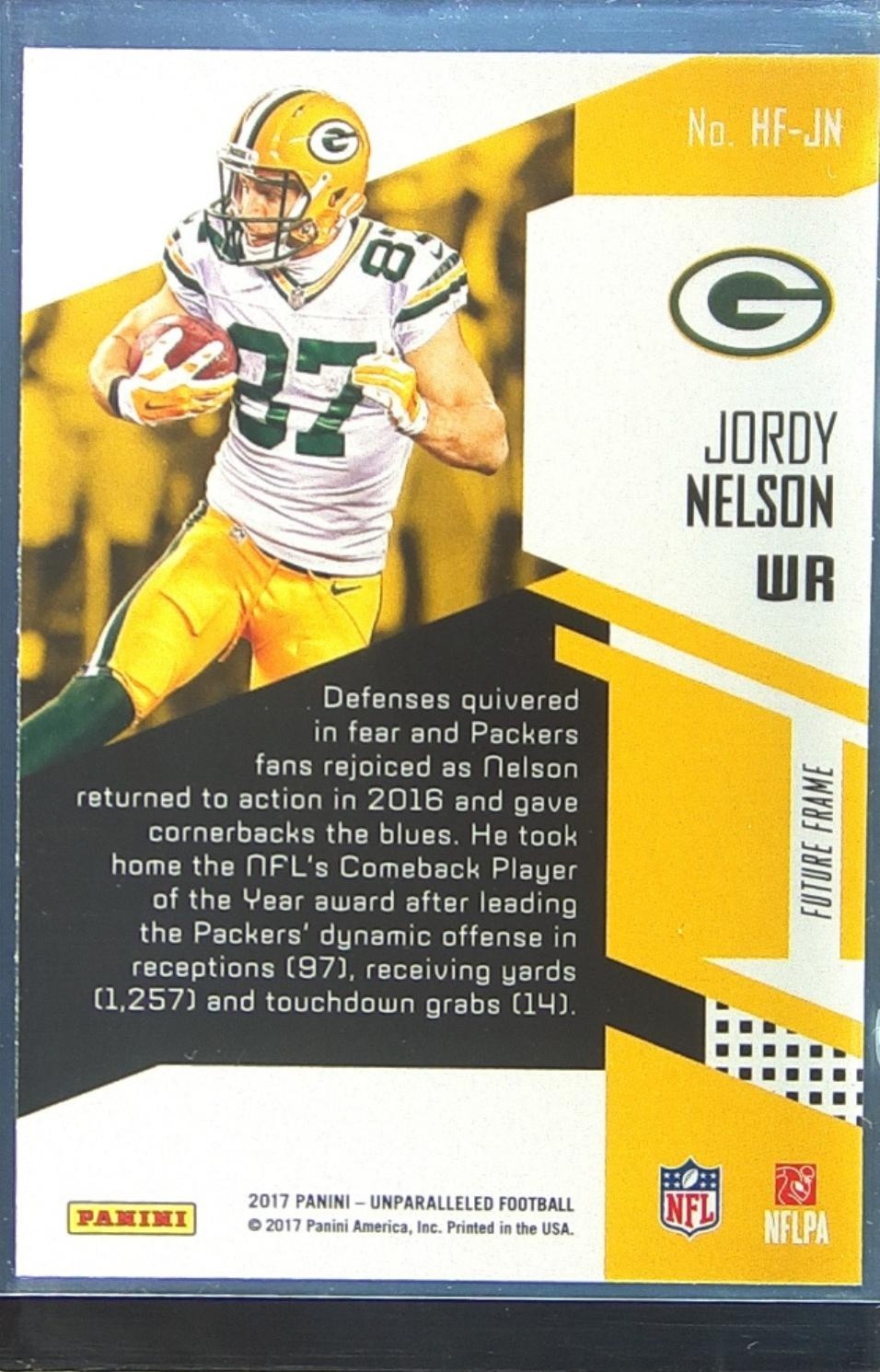 2017 Unparalleled Jordy Nelson #HF-JN Packers High Flyers - Image 3