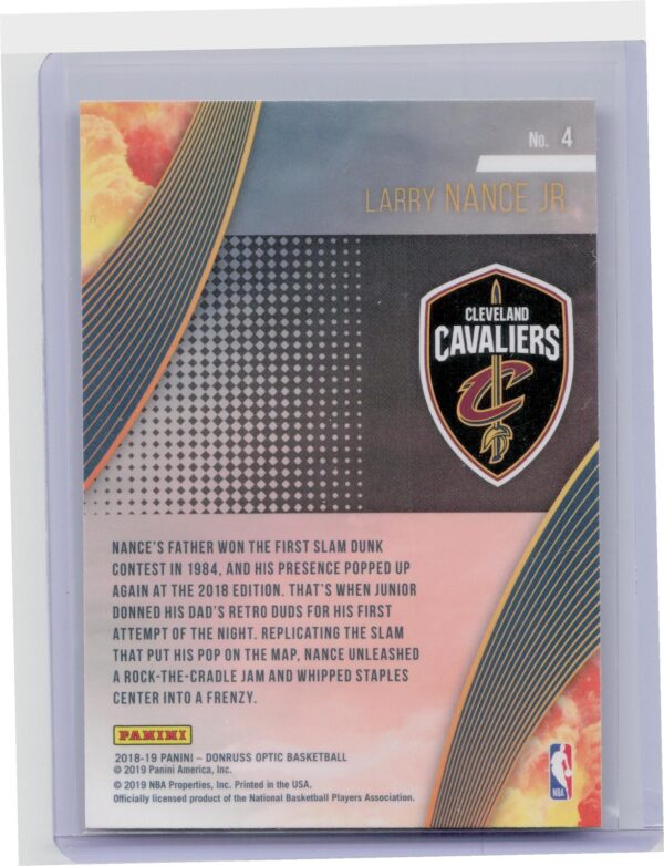 2018-19 Donruss Optic Larry Nance Jr. #4 Cavaliers All Clear for Takeoff - Image 3