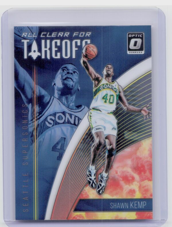 2018-19 Donruss Optic Shawn Kemp #9 SuperSonics All Clear for Takeoff Holo