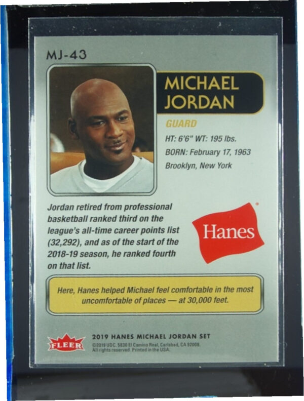 2018-19 Fleer Hanes Michael Jordan 30th Anniversary Michael Jordan Red Foil #MJ- - Image 3