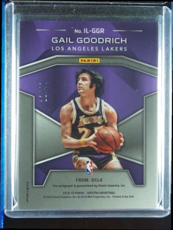 2018-19 Panini Spectra Gail Goodrich AU SN49 #IL-GGR Lakers Illustrious Legends - Image 3