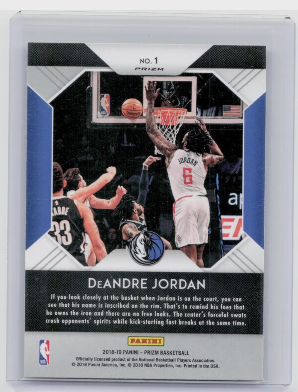 2018-19 Prizm DeAndre Jordan #1 Mavericks That's Savage! Silver - Image 3