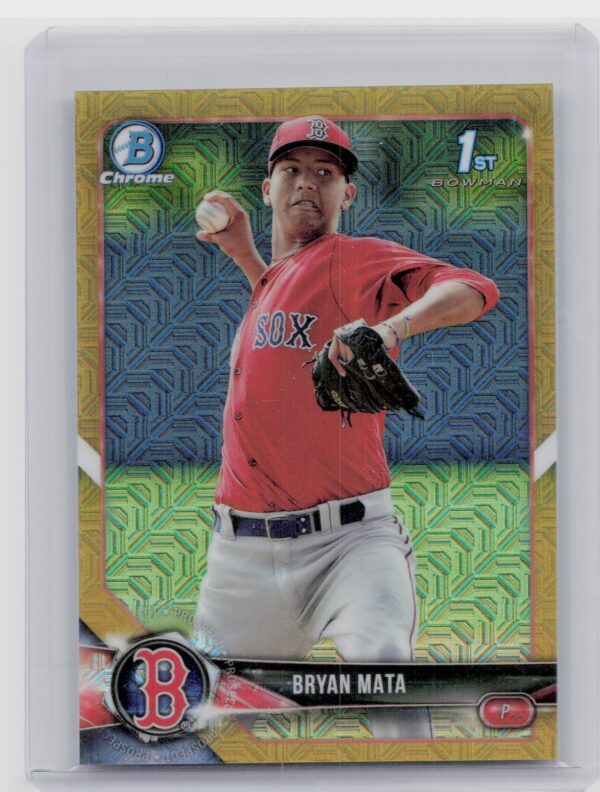2018 Bowman Bryan Mata /50 #BCP2 Sox Chrome Prospects Mojo Refractor Gold