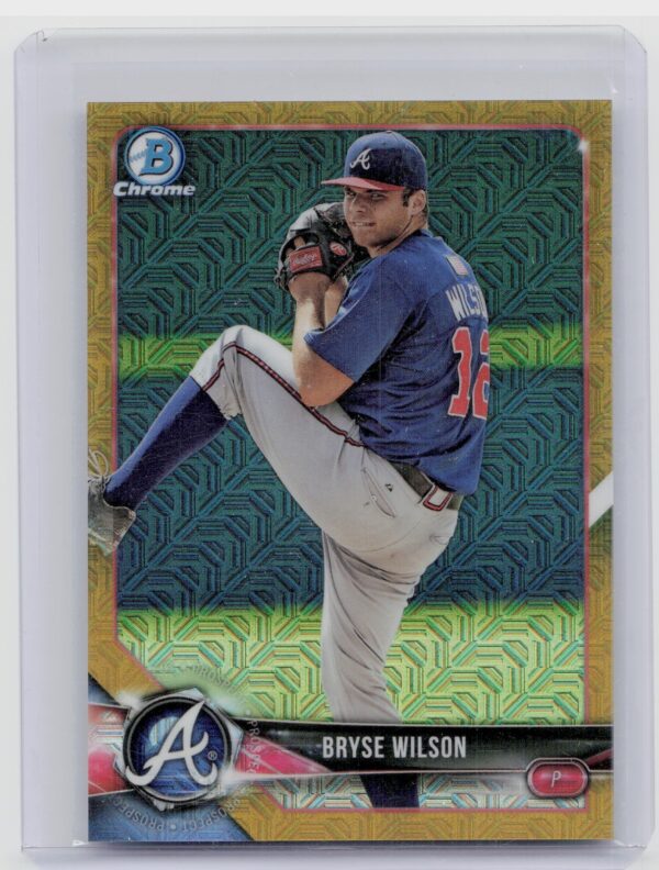 2018 Bowman Bryse Wilson /50 #BCP135 Braves Prospects Mojo Refractor Gold