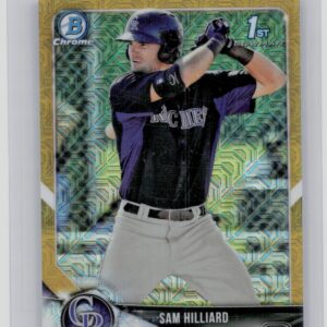 2018 Bowman Sam Hilliard SN50 #BCP13 Rockies Chrome Prospects Mojo Refractor Gol