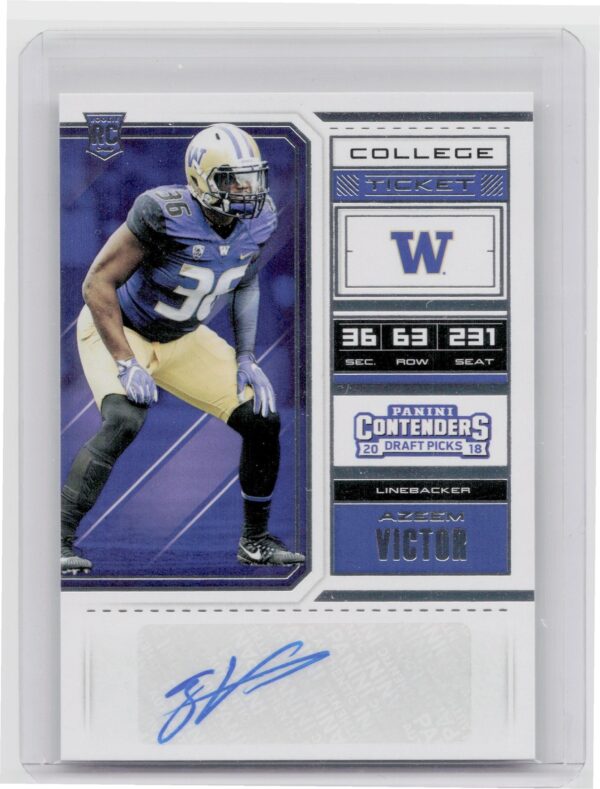 2018 Contenders Draft Picks Azeem Victor Auto #238 Huskies