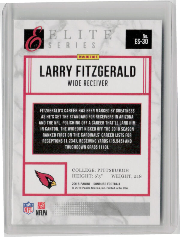 2018 Donruss Larry Fitzgerald #ES-30 Cardinals Elite Series - Image 3