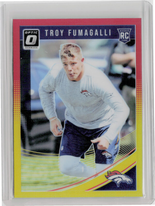 2018 Donruss Optic Troy Fumagalli Red and Yellow #129 Broncos