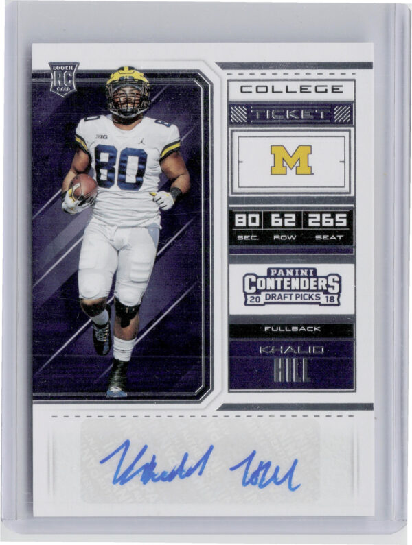2018 Panini Contenders Draft Picks Khalid Hill AU #203 Wolverines