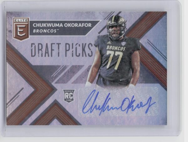 2018 Panini Elite Draft Picks Chukwuma Okorafor AU #215 Broncos Draft Picks Auto